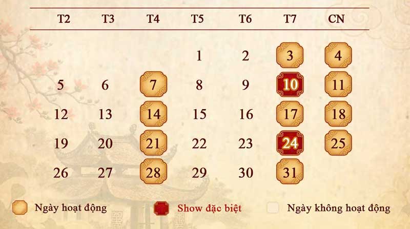 lịch diễn tinh hoa bắc bộ tháng 10 lịch diễn tinh hoa bắc bộ tháng 10