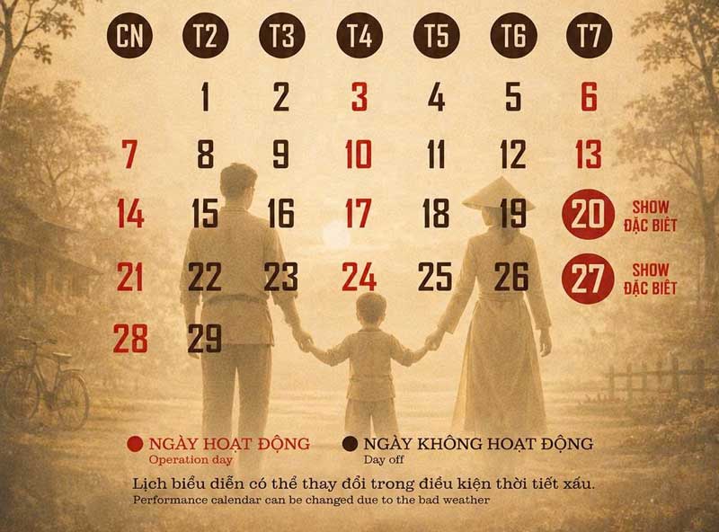lịch tinh hoa bắc bộ th&aacute;ng 06/2026